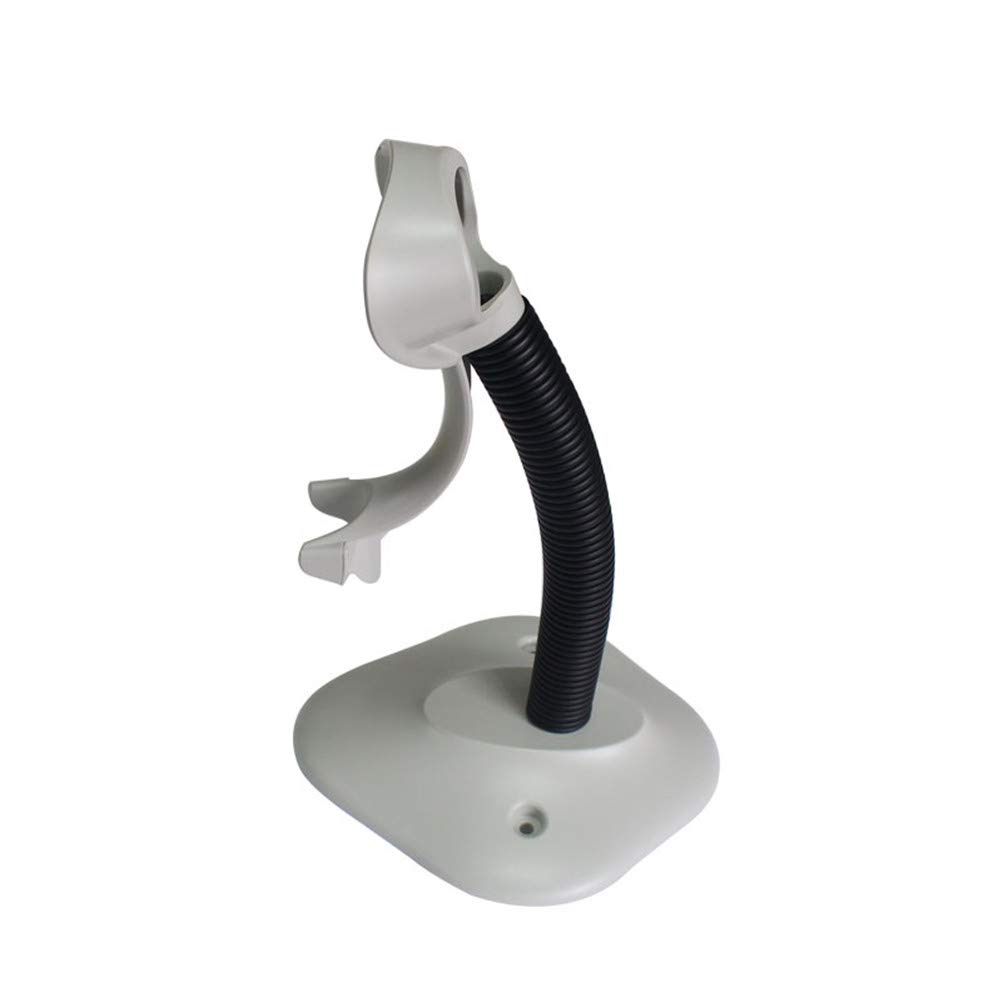 Adjustable Gooseneck Stand Holder for Motorola Symbol LS2208 LS2208AP Barcode Scanner Reader 20-61019-02R (White)