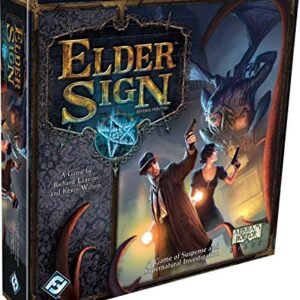 Fantasy Flight Games Elder Sign Board Game - Supernatural Intrigue, Cooperative Dice Adventure! Horror Mystery Game, Ages 14+, 1-8 Players, 1-2 Hour Playtime, Made