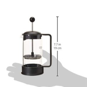 Bodum 12 oz Brazil French Press Coffee Maker, High-Heat Borosilicate Glass, Black - Made in Portugal