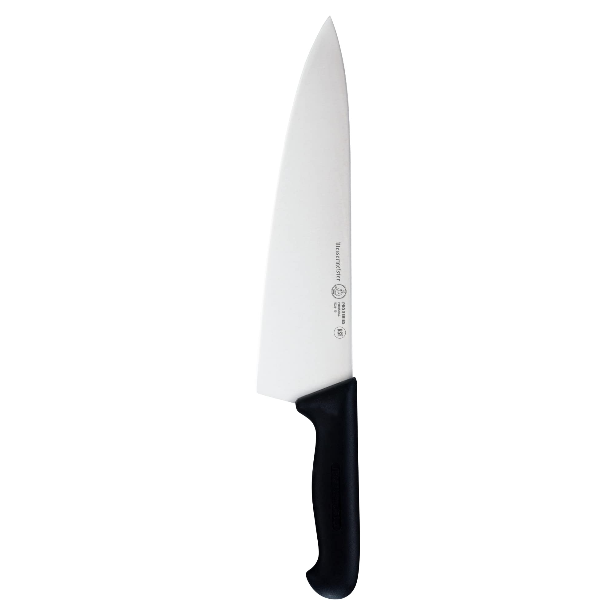 Messermeister Pro Series 10” Wide-Blade Chef’s Knife - German X50 Stainless Steel & NSF-Approved PolyFibre Handle - 15-Degree Edge, Rust Resistant & Easy to Maintain - Made in Portugal