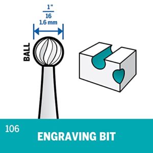 Dremel 106 Rotary Tool Accessory Engraving Bit- Perfect for Wood, Plastic, Linoleum, and Soft Metals