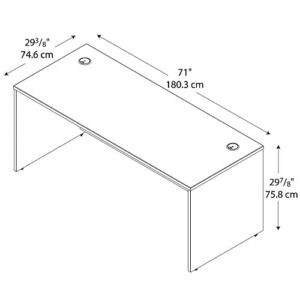 Bush Business Furniture Series C Office Desk, Large Computer Table for Home and Professional Workplace, 72W x 30D, Hansen Cherry