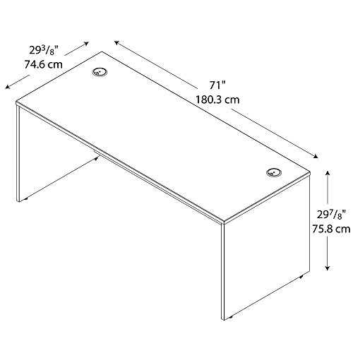 Bush Business Furniture Series C Office Desk, Large Computer Table for Home and Professional Workplace, 72W x 30D, Hansen Cherry