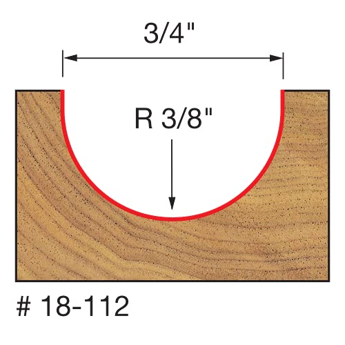 Freud 18-112: 3/8" Radius Round Nose Bit