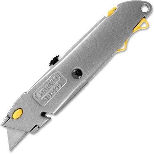 Stanley 10-499 Quick-Change Utility Knife with Retractable Blade and Twine Cutter, Silver