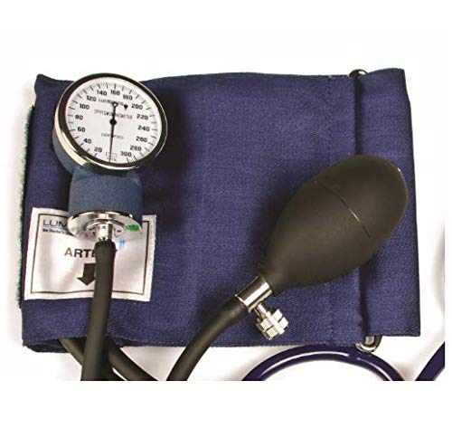 Lumiscope Stethoscope and Blood Pressure Cuff Set - Includes Aneroid Sphygmomanometer, Manual BP Monitor, Stethoscope, and Carrying Case -Adult Cuff, 100-021