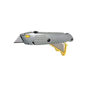 stanley 10-499 quick-change utility knife with retractable blade and twine cutter, silver