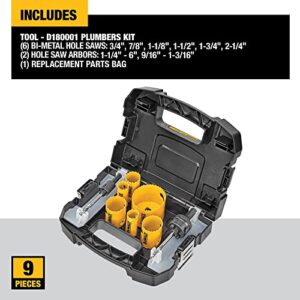 DEWALT Bi-Metal Hole Saw Kit for Wood, Metal and Plastic (D180001)