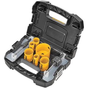 dewalt bi-metal hole saw kit for wood, metal and plastic (d180001)