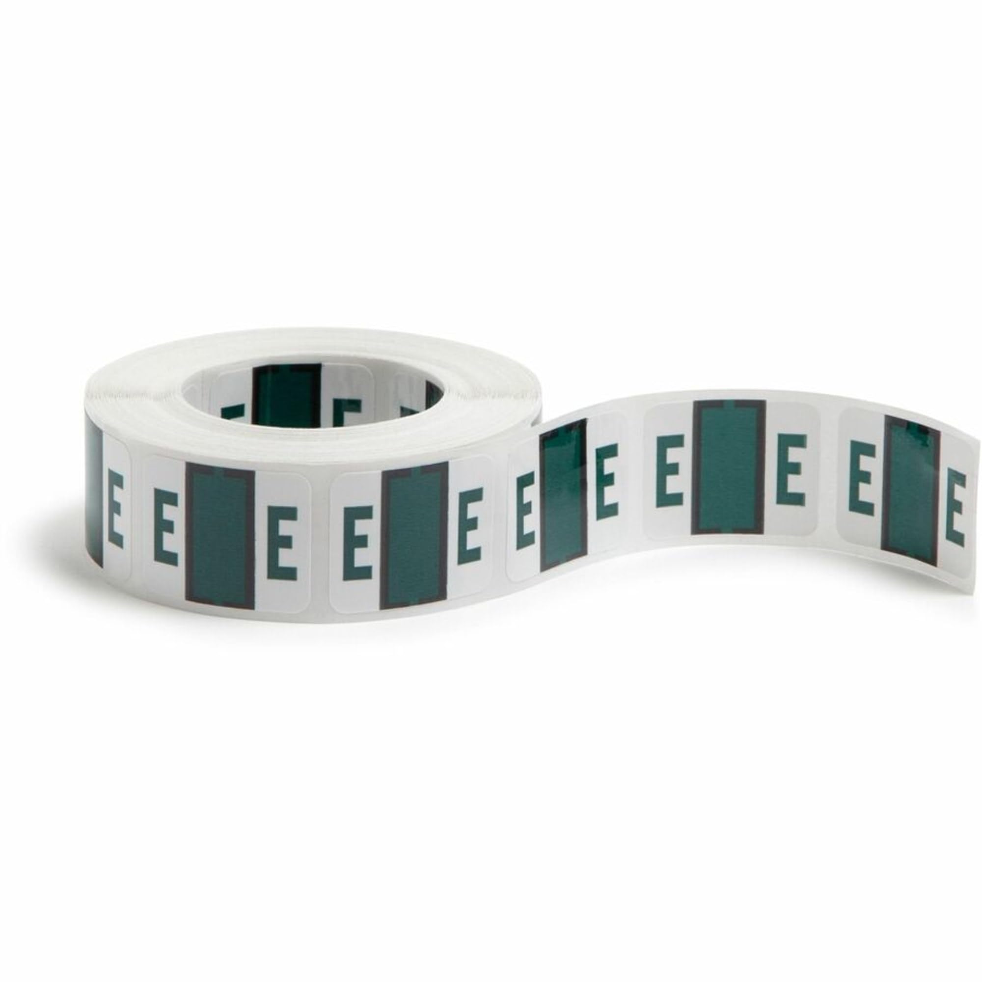 Smead BCCR Bar-Style Color-Coded Alphabetic Label, E, Label Roll, Dark Green, 500 Labels per Roll, (67075)