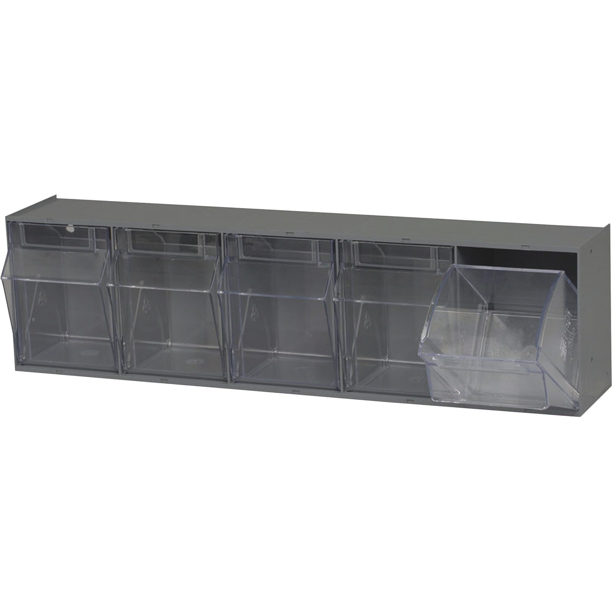 Quantum Storage Tip Out Storage Bin - 5 1/4in. x 23 5/8in. x 6 1/2in. Size, Gray, 5-Bin System