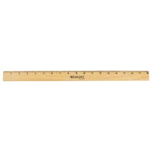 westcott 05018 beveled wooden ruler with single metal edge, 18 inch