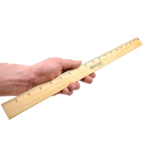 Westcott 05018 Beveled Wooden Ruler with Single Metal Edge, 18 Inch