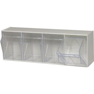 Quantum Storage Tip Out Storage Bin - 6 5/8in. x 23 5/8in. x 8 1/8in. Size, White, 4-Bin System