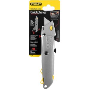 Stanley 10-499 Quick-Change Utility Knife with Retractable Blade and Twine Cutter, Silver