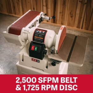 JET 6" x 48" Belt and 12" Disc Sander with Closed Stand, 1-1/2 HP, 115/230V 1Ph (Model JSG-6CS)