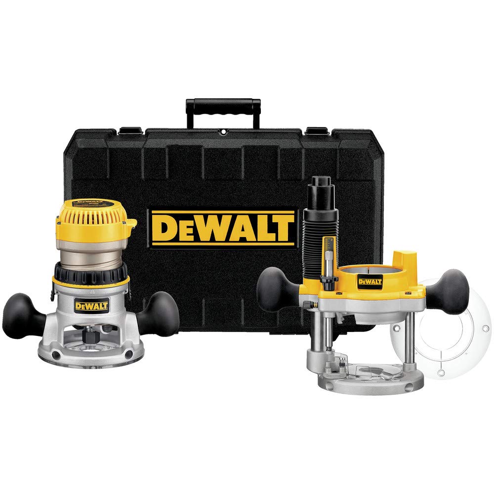 Dewalt DW618PK 2-1/4 HP EVS Fixed Base & Plunge Router Combo Kit with Hard Case