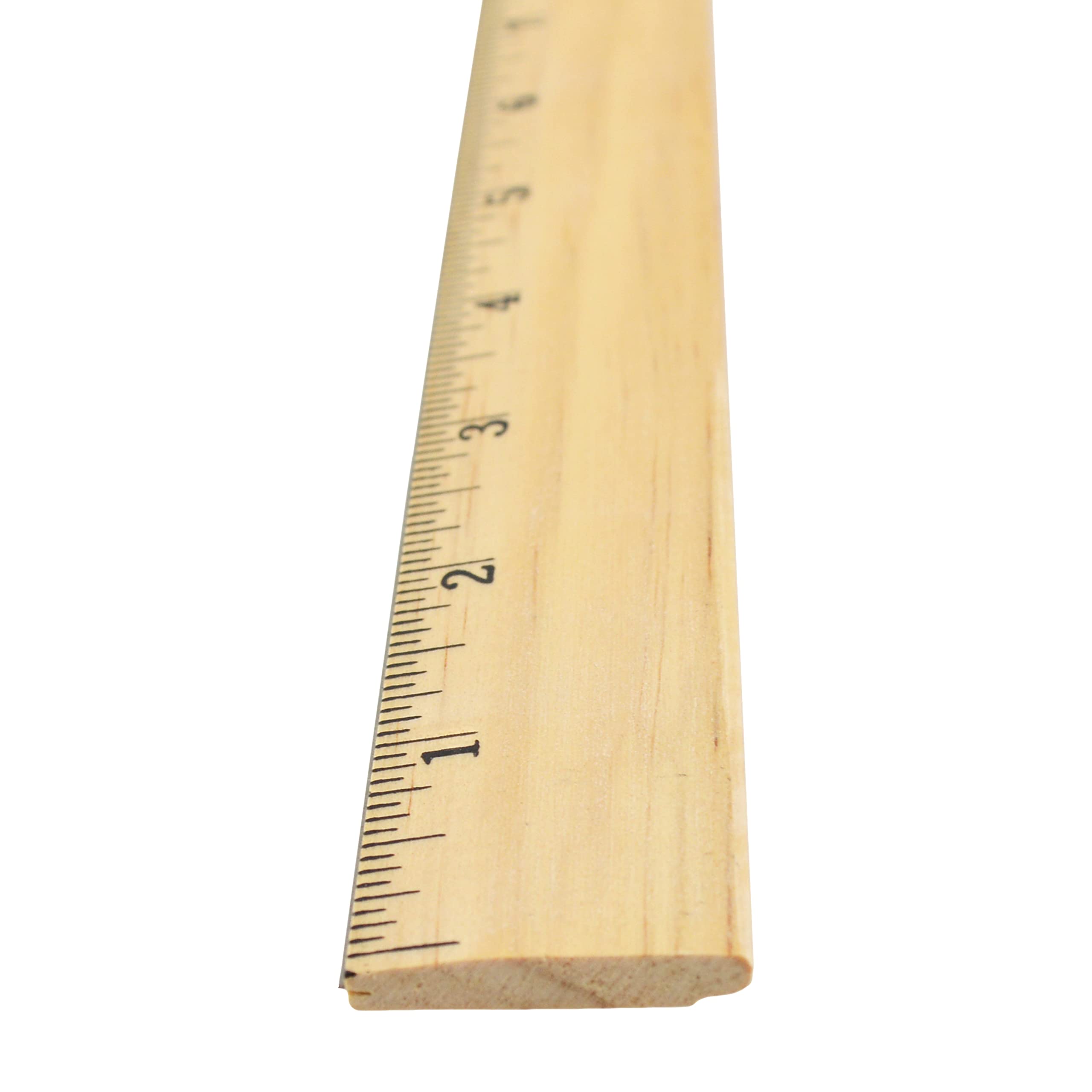 Westcott 05018 Beveled Wooden Ruler with Single Metal Edge, 18 Inch