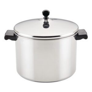 farberware classic stainless steel 8-quart stockpot with lid, stainless steel pot with lid, silver