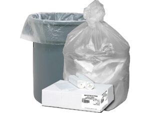 webster ultra plus™ high-density clear trash can liners, 30 gallons, 39 mil thick, 30in. x 37in., box of 500