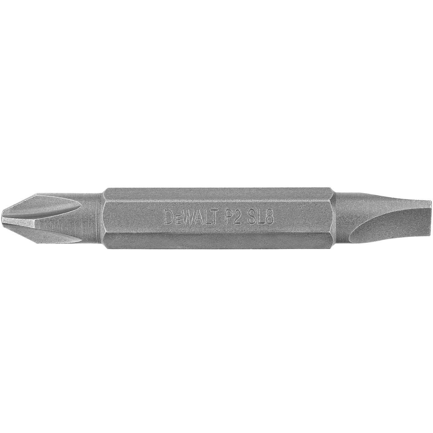 DEWALT DW2024 #2 Philips and #8 Slotted Double Ended Screwdriver Bit,Silver metallic