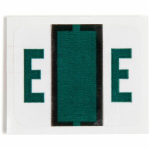 Smead BCCR Bar-Style Color-Coded Alphabetic Label, E, Label Roll, Dark Green, 500 Labels per Roll, (67075)