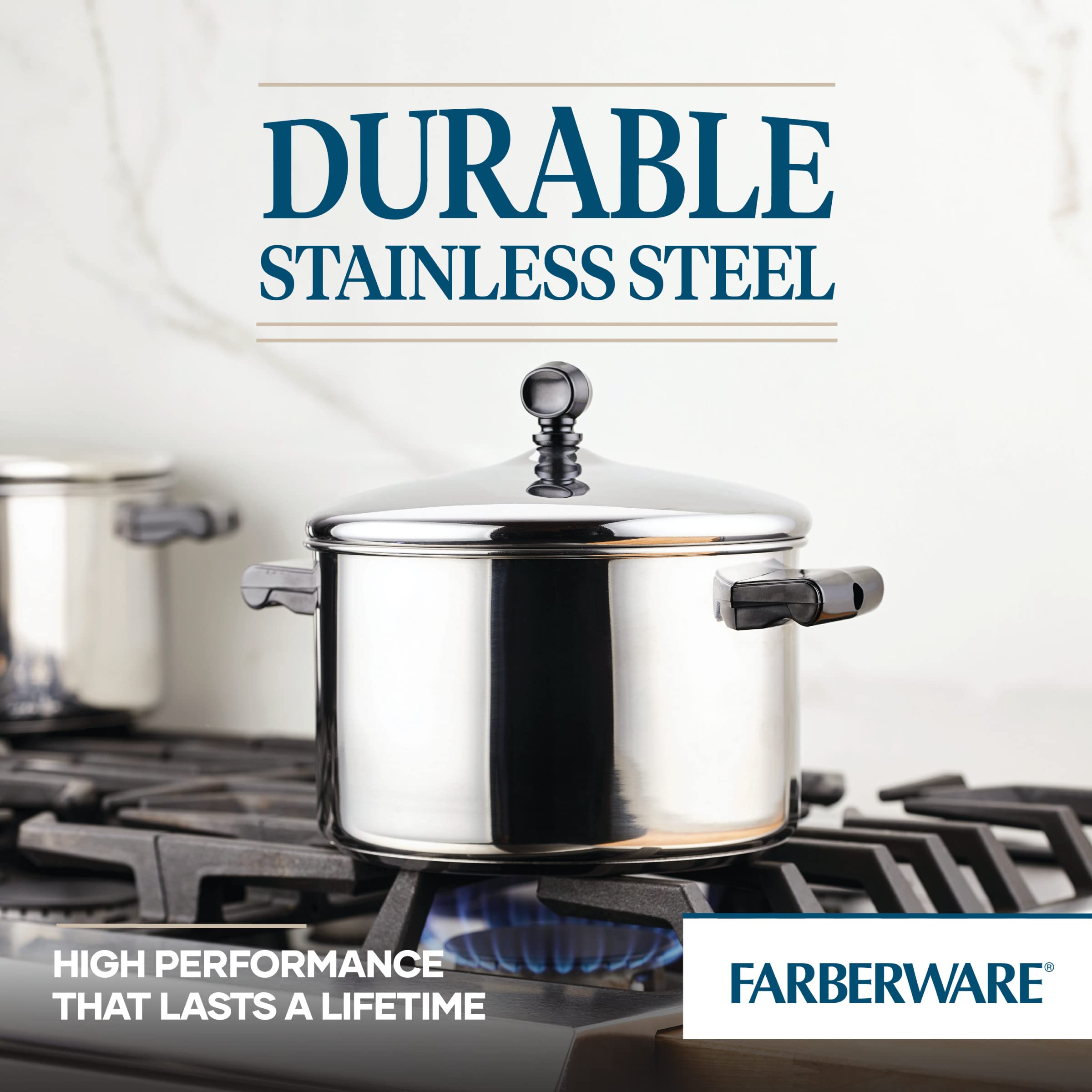 Farberware Classic Stainless Steel 4-Quart Covered Saucepot - - Silver