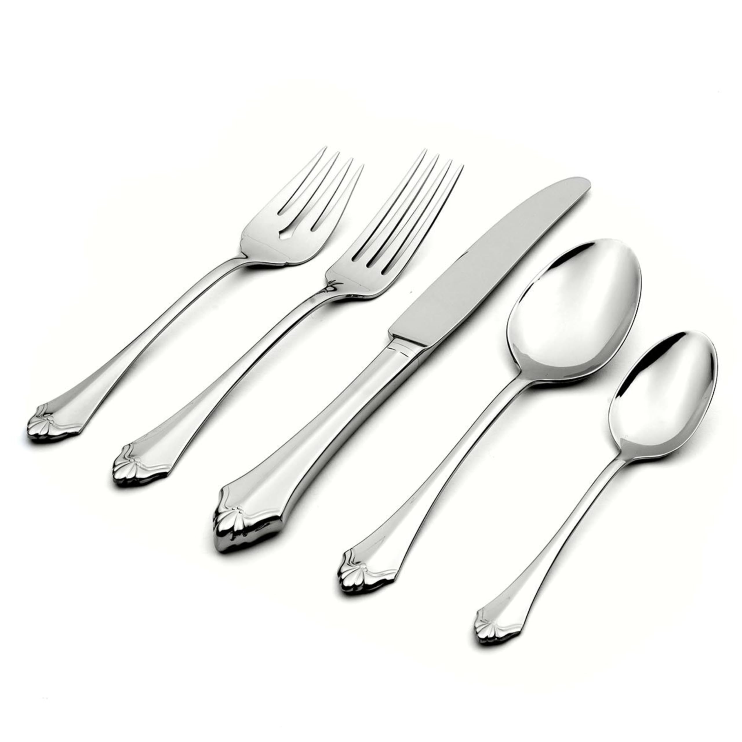 Oneida Kenwood 5 Piece Fine Flatware Set 18/10 Stainless Steel, Silver