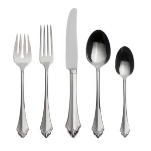 oneida kenwood 5 piece fine flatware set 18/10 stainless steel, silver