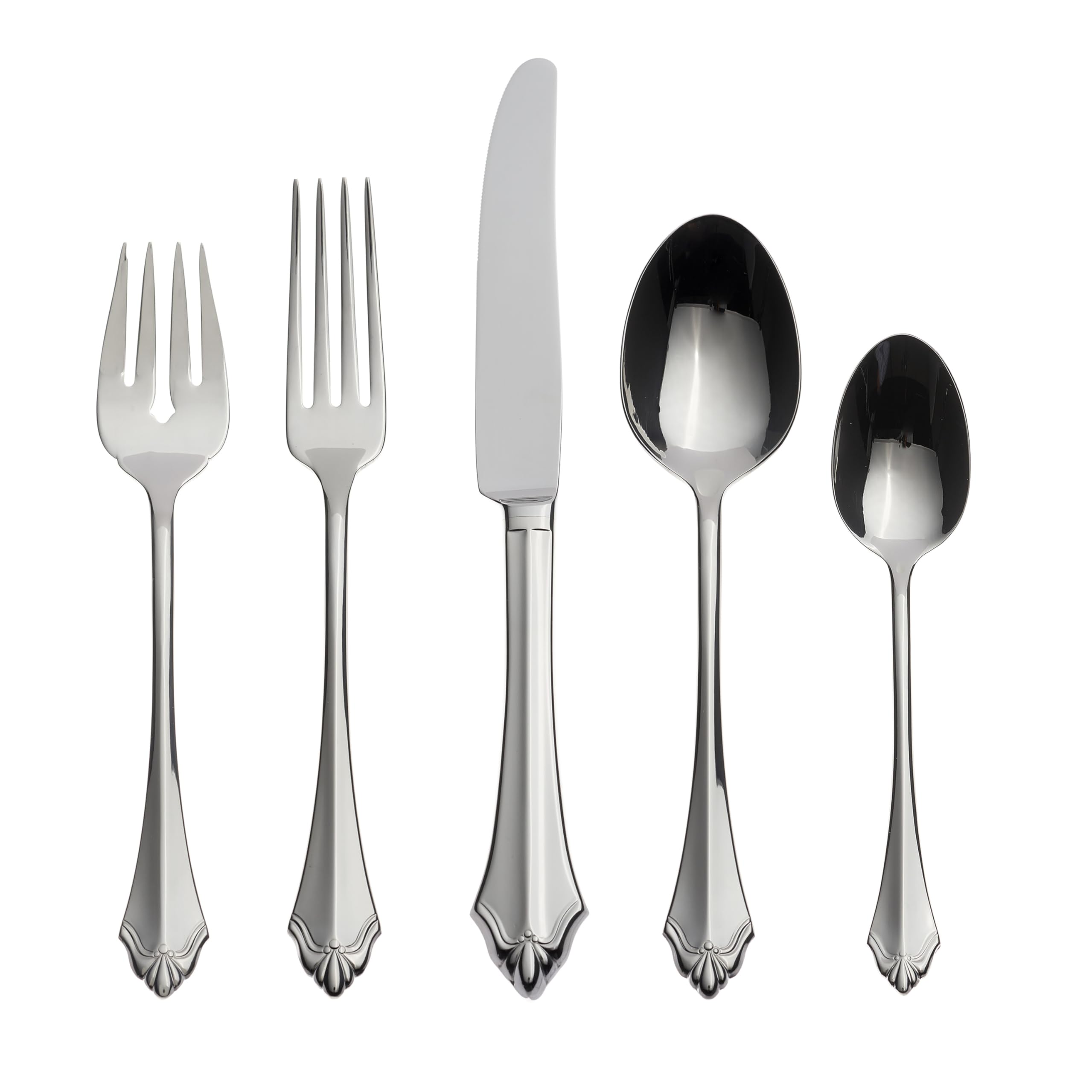 Oneida Kenwood 5 Piece Fine Flatware Set 18/10 Stainless Steel, Silver