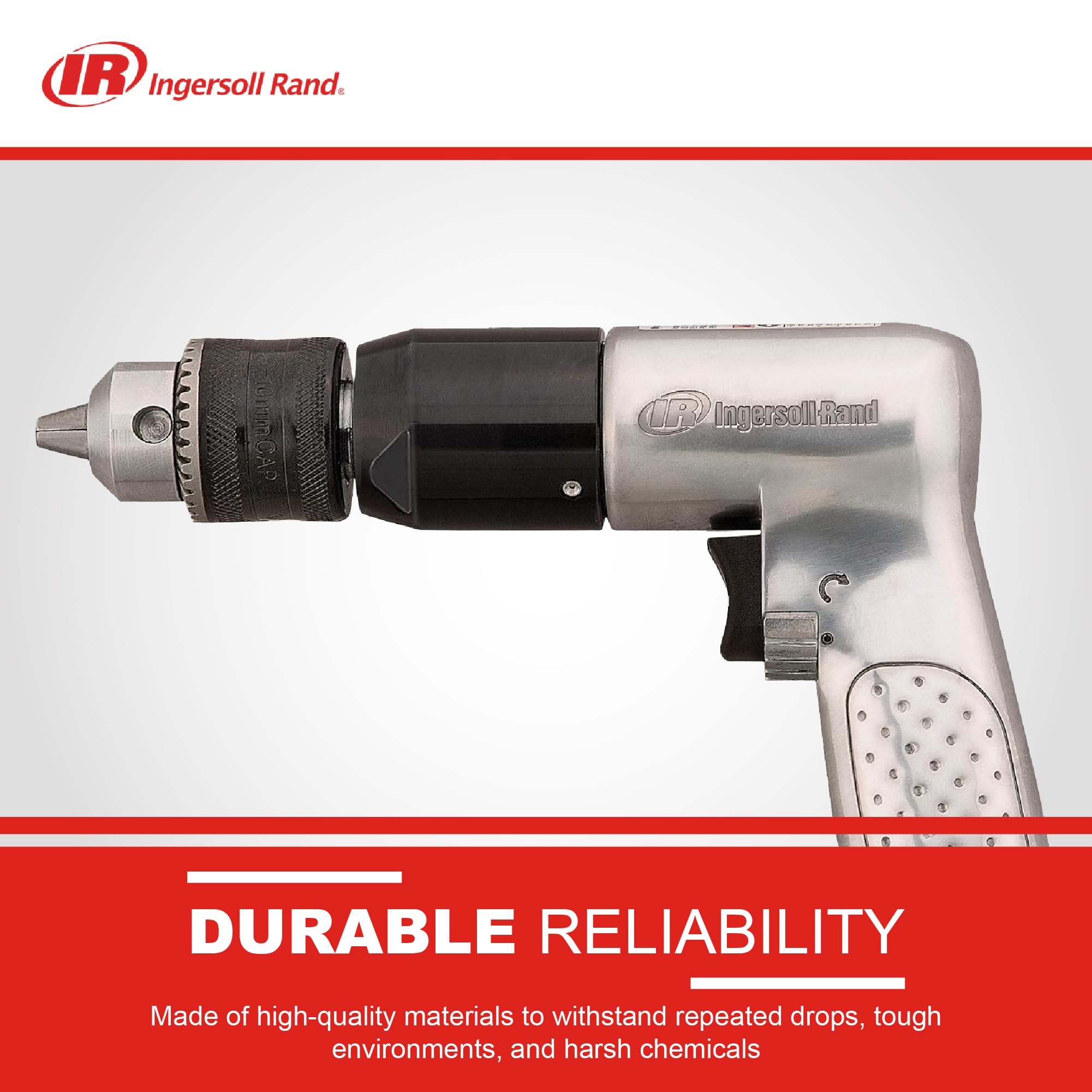 Ingersoll Rand 7803RA 1/2" Keyed Chuck Air Drill, 500 RPM, 0.5 HP, 10.6in-lb Torque, Pistol