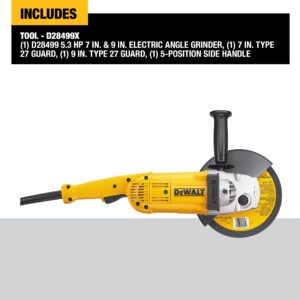 DEWALT Angle Grinder Tool, 7-Inch/9-Inch, 5.3-Horsepower (D28499X)