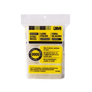 3m synthetic steel wool pads, 6-pad, use wet or dry, compatible with water-based strippers & finishes, will not shred, splinter or rust like steel wool does, rinse and reuse (10119na)