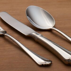 Oneida Golden Juilliard 5 Piece Fine Flatware Set, 18/10 Stainless, Service for 1,Silver