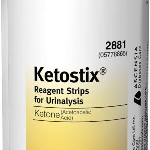 Ketostix Reagent Strips for Urinalysis, Measure Ketone Levels, 100-Count Box