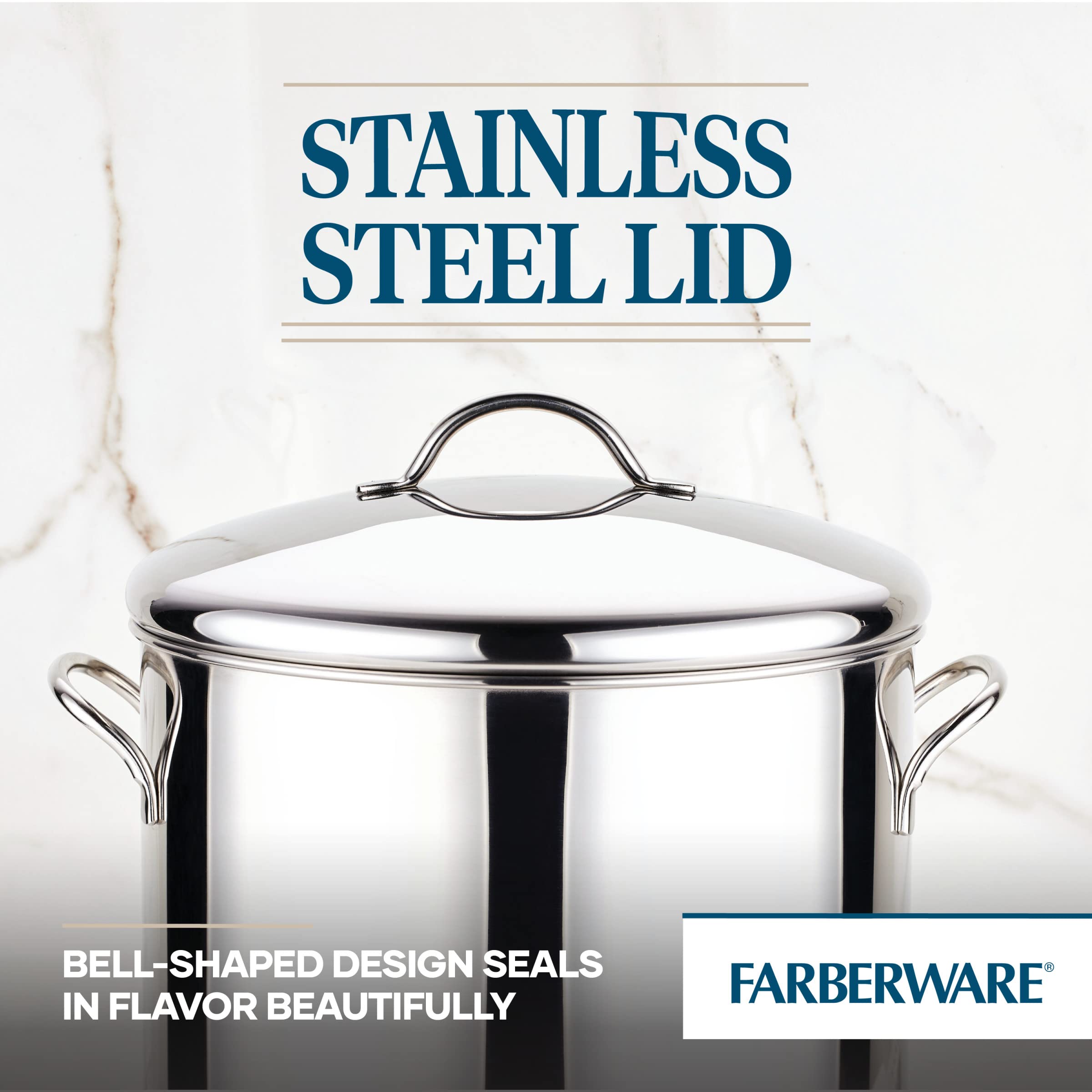 Farberware Classic Stainless Steel Stock Pot/Stockpot with Lid - 16 Quart, Silver