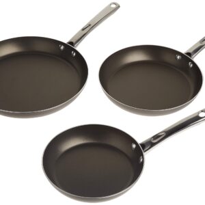 Farberware - 20065 Farberware Kitchen Ease Nonstick Frying Pan Set / Fry Pan Set / Skillet Set - 8 Inch, 10 Inch, and 11 Inch, Black