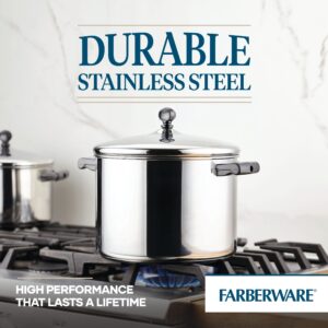 Farberware Classic Stainless Steel 8-Quart Stockpot with Lid, Stainless Steel Pot with Lid, Silver