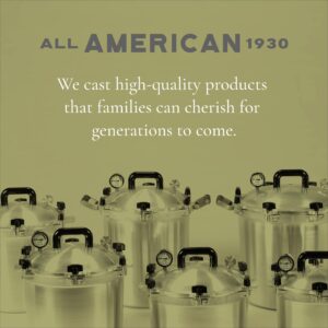 All American 1930: 21.5qt Pressure Cooker/Canner (The 921) - Exclusive Metal-to-Metal Sealing System - Easy to Open & Close - Suitable for Gas, Electric, or Flat Top Stoves - Made in the USA