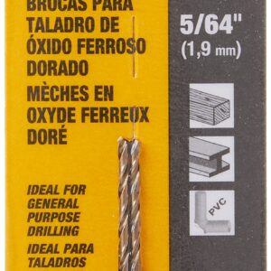 DEWALT DW1905 5/64-Inch Gold Ferrous Oxide Split Point Twist Drill Bit, 2-Pack