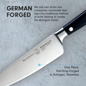 Messermeister Meridian Elite 6” Traditional Chef’s Knife - Fine German Steel Alloy Blade - Rust Resistant & Easy to Maintain