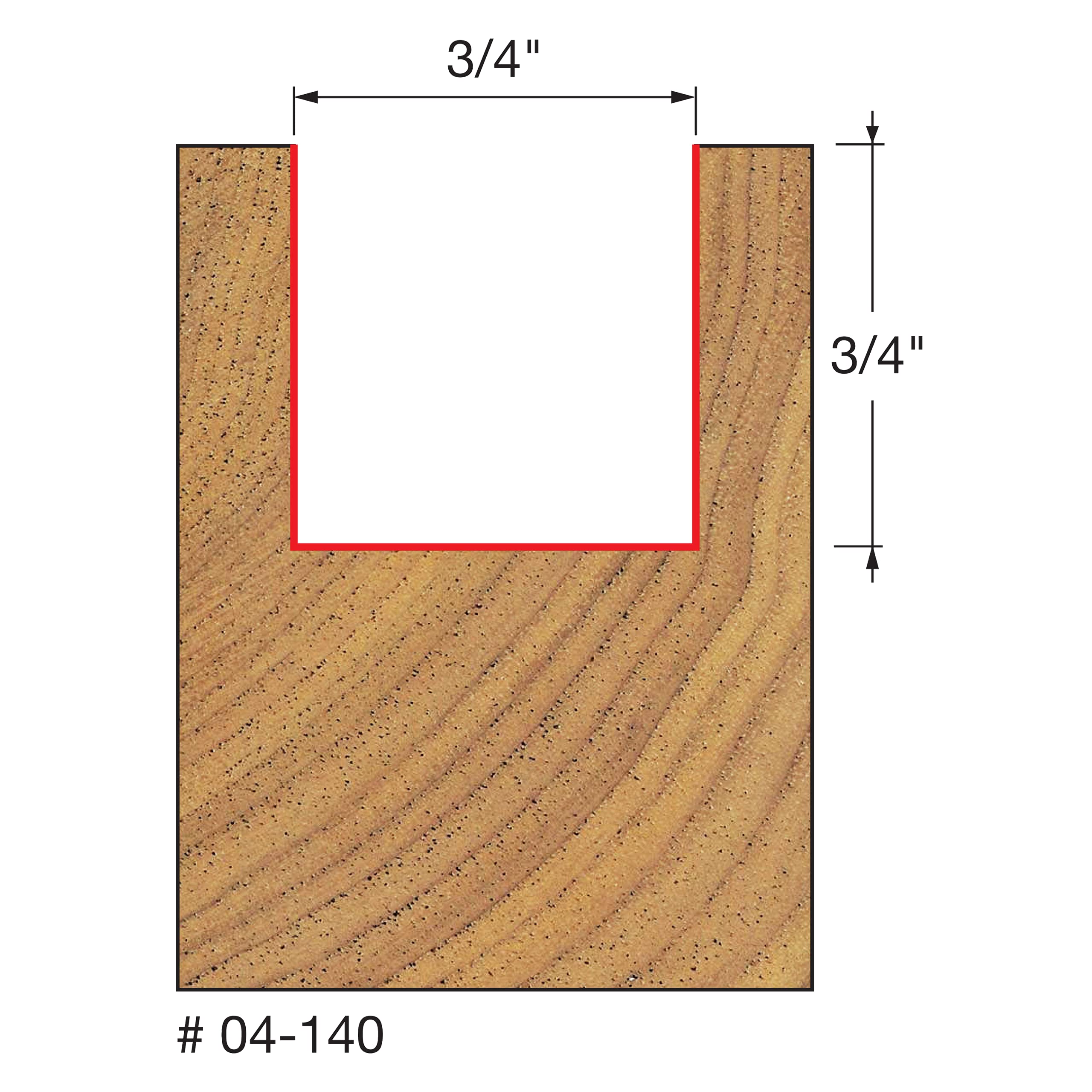 Freud 04-140: 3/4" (Dia.) Double Flute Straight Bit