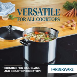 Farberware Classic Stainless Steel 8-Quart Stockpot with Lid, Stainless Steel Pot with Lid, Silver