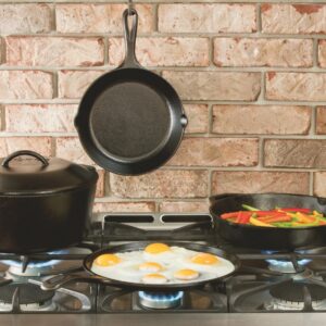 Lodge LFSR3 Cast Iron Fajita Set, Pre-Seasoned