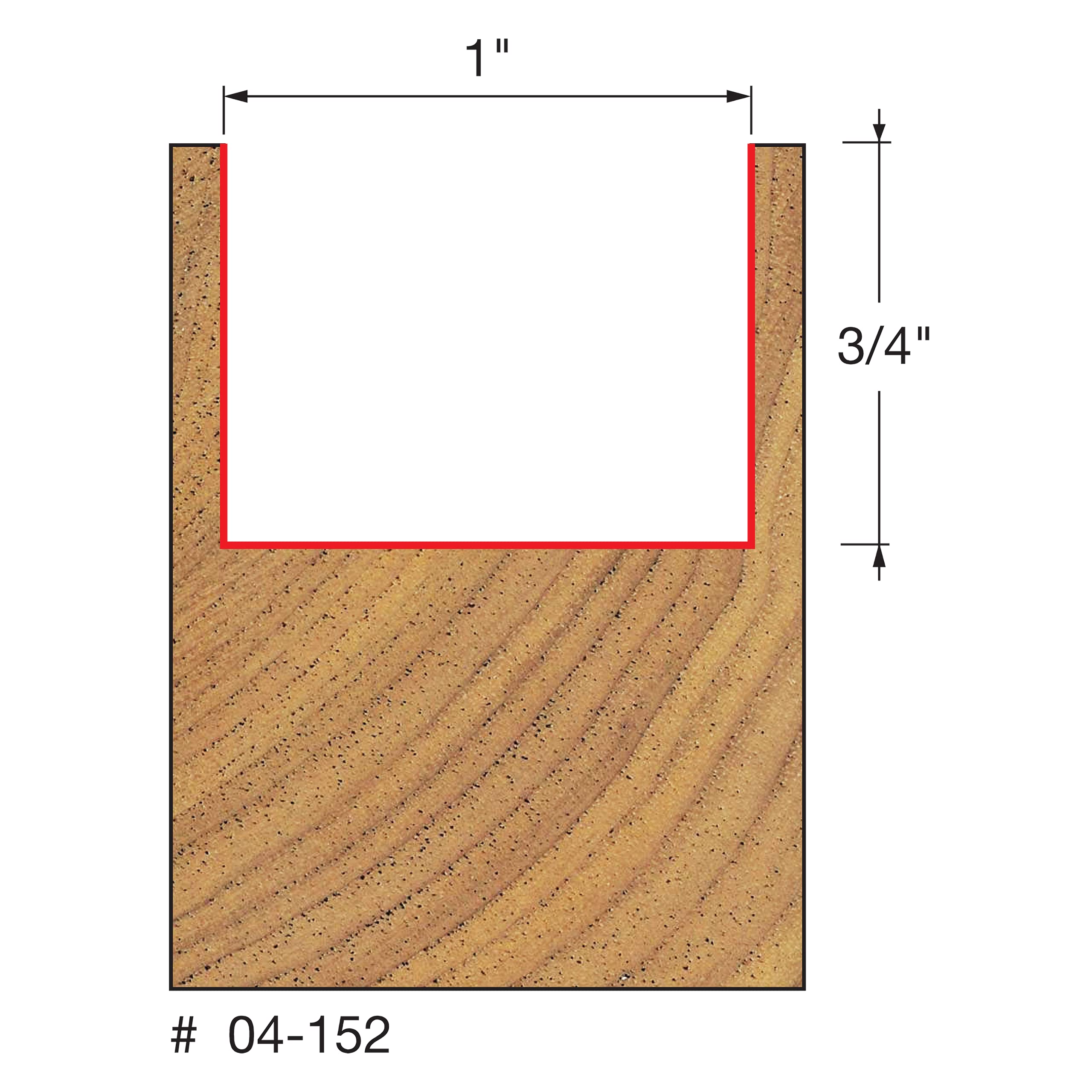 Freud 04-152: 1" (Dia.) Double Flute Straight Bit