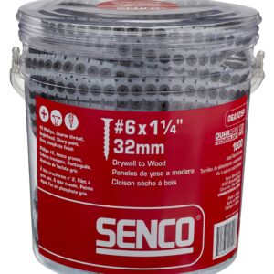 Senco 06A125P DuraSpin Number 6 by 1-1/4-Inch Drywall to Wood Collated Screw (1,000 per Box)