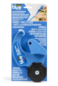 scotchblue painter's tape and paper dispenser, applies masking paper with painter’s tape to protect and cover surfaces, tape dispenser includes plastic blade, fits 12 inch masking paper