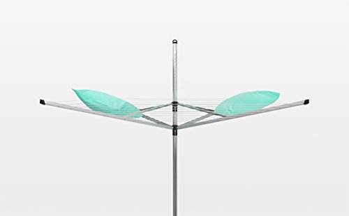 Brabantia Lift-o-Matic Large Rotary Airer Clothesline with Metal Soil Spear, 197 Feet, Silver