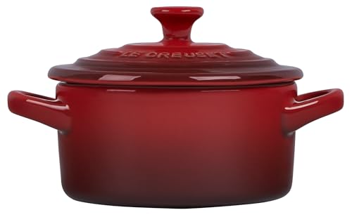 Le Creuset Stoneware Mini Round Cocotte, 8 oz., Cerise