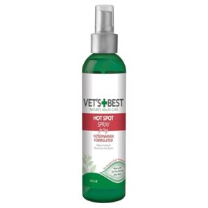 vet's best vet’s best dog hot spot itch relief spray | relieves dog dry skin, rash, scratching, licking, itchy skin, and hot spots | no-sting and alcohol free | 8 ounces